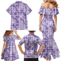 Poni Aloha Hawaii Family Matching Mermaid Dress and Hawaiian Shirt Plumeria Lei With Palaka Motif LT14 - Polynesian Pride
