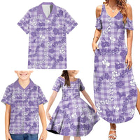 Poni Aloha Hawaii Family Matching Summer Maxi Dress and Hawaiian Shirt Plumeria Lei With Palaka Motif LT14 - Polynesian Pride