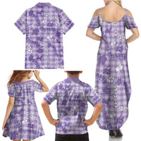 Poni Aloha Hawaii Family Matching Summer Maxi Dress and Hawaiian Shirt Plumeria Lei With Palaka Motif LT14 - Polynesian Pride