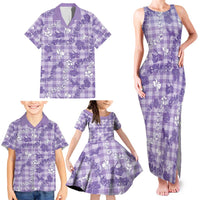 Poni Aloha Hawaii Family Matching Tank Maxi Dress and Hawaiian Shirt Plumeria Lei With Palaka Motif LT14 - Polynesian Pride