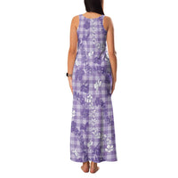 Poni Aloha Hawaii Family Matching Tank Maxi Dress and Hawaiian Shirt Plumeria Lei With Palaka Motif LT14 - Polynesian Pride