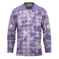Poni Aloha Hawaii Hockey Jersey Plumeria Lei With Palaka Motif - Polynesian Pride