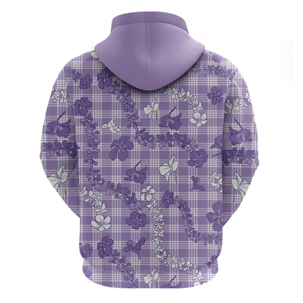 Poni Aloha Hawaii Hoodie Plumeria Lei With Palaka Motif - Polynesian Pride