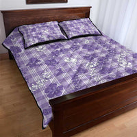 Poni Aloha Hawaii Quilt Bed Set Plumeria Lei With Palaka Motif LT14 - Polynesian Pride