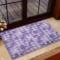 Poni Aloha Hawaii Rubber Doormat Plumeria Lei With Palaka Motif LT14 - Polynesian Pride