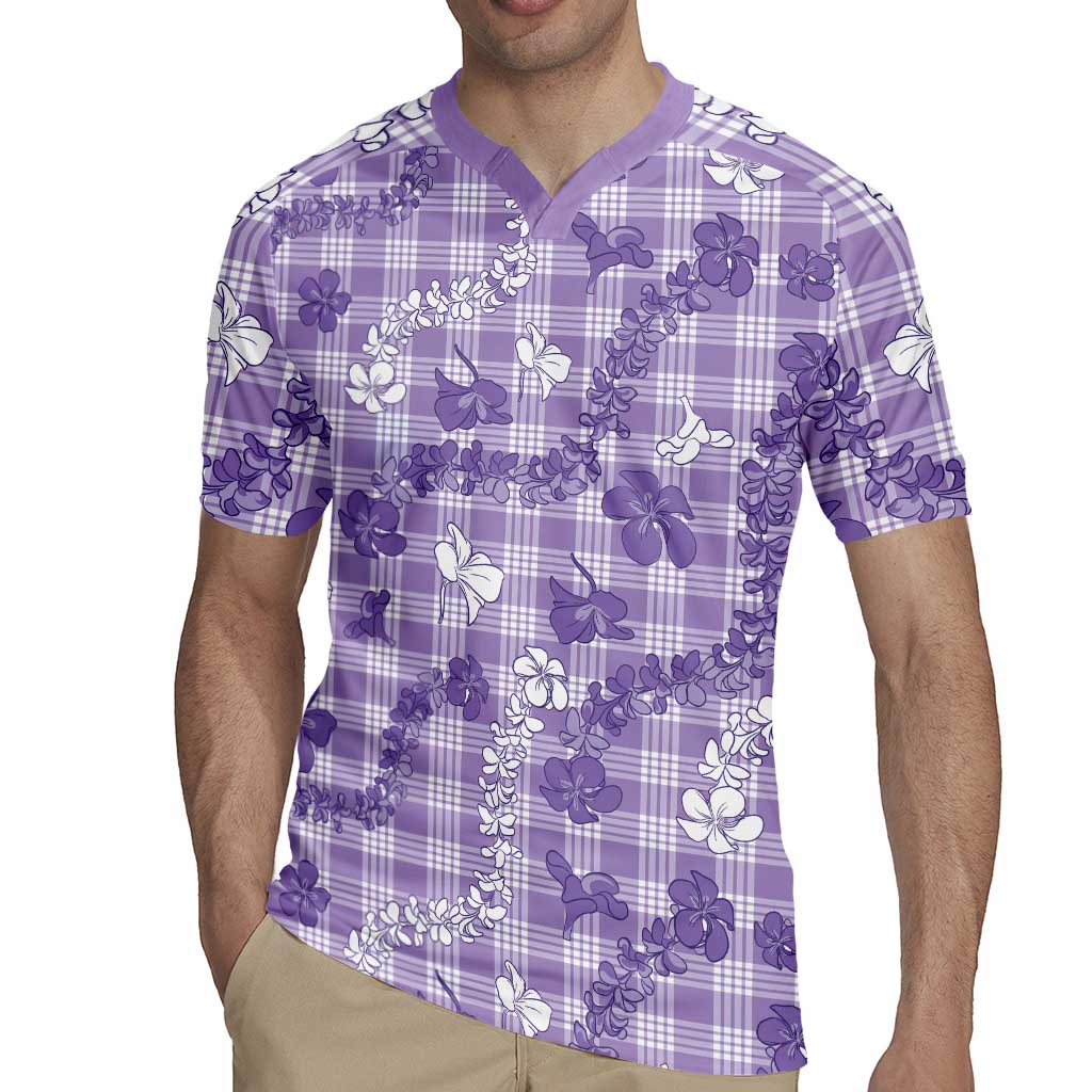 Poni Aloha Hawaii Rugby Jersey Plumeria Lei With Palaka Motif LT14 - Polynesian Pride