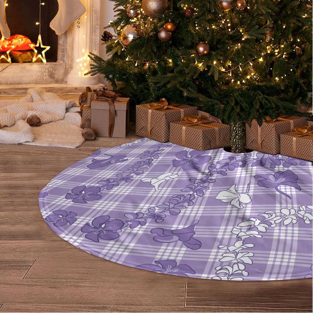 Poni Aloha Hawaii Tree Skirt Plumeria Lei With Palaka Motif - Polynesian Pride