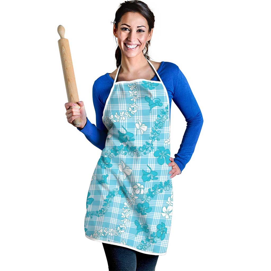 Polu Aloha Hawaii Apron Plumeria Lei With Palaka Motif - Polynesian Pride