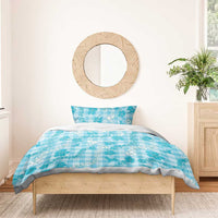 Polu Aloha Hawaii Bedding Set Plumeria Lei With Palaka Motif - Polynesian Pride