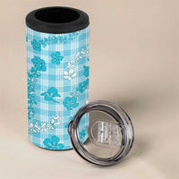 Polu Aloha Hawaii 4 in 1 Can Cooler Tumbler Plumeria Lei With Palaka Motif - Polynesian Pride