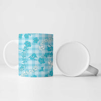 Polu Aloha Hawaii Ceramic Mug Plumeria Lei With Palaka Motif LT14 - Polynesian Pride