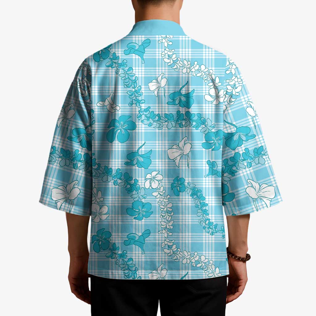 Polu Aloha Hawaii Kimono Plumeria Lei With Palaka Motif - Polynesian Pride