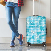 Polu Aloha Hawaii Luggage Cover Plumeria Lei With Palaka Motif - Polynesian Pride