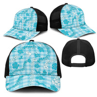 Polu Aloha Hawaii Mesh Trucker Cap Plumeria Lei With Palaka Motif LT14 - Polynesian Pride