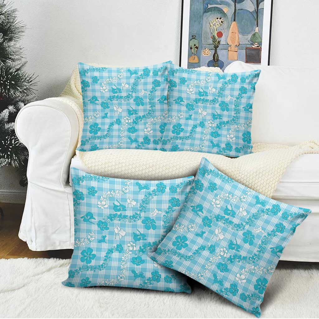 Polu Aloha Hawaii Pillow Cover Plumeria Lei With Palaka Motif - Polynesian Pride