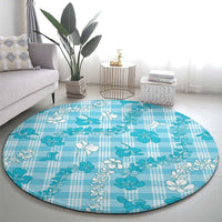 Polu Aloha Hawaii Round Carpet Plumeria Lei With Palaka Motif LT14 - Polynesian Pride