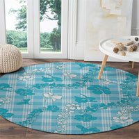 Polu Aloha Hawaii Round Carpet Plumeria Lei With Palaka Motif LT14 - Polynesian Pride