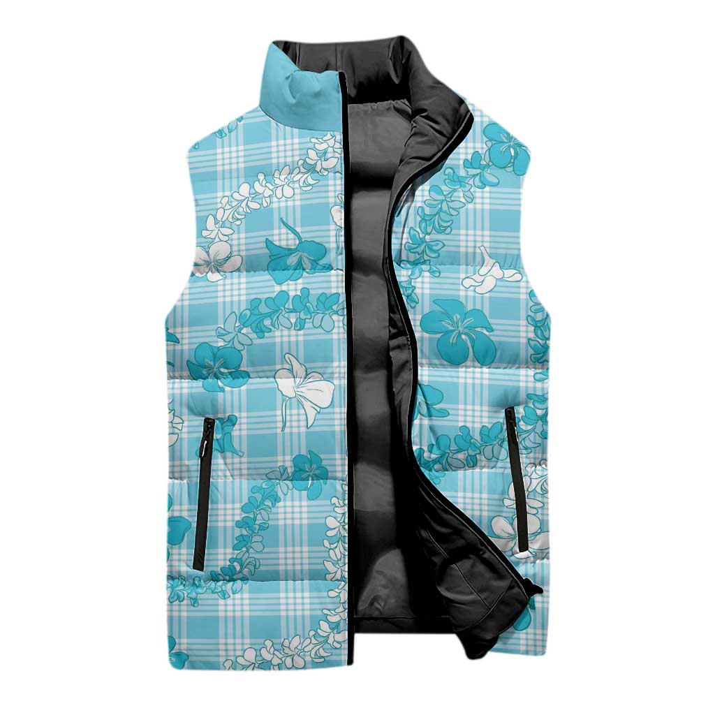 Polu Aloha Hawaii Sleeveless Puffer Jacket Plumeria Lei With Palaka Motif LT14 - Polynesian Pride