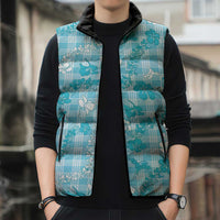Polu Aloha Hawaii Sleeveless Puffer Jacket Plumeria Lei With Palaka Motif LT14 - Polynesian Pride