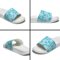 Polu Aloha Hawaii Slide Sandals Plumeria Lei With Palaka Motif LT14 - Polynesian Pride