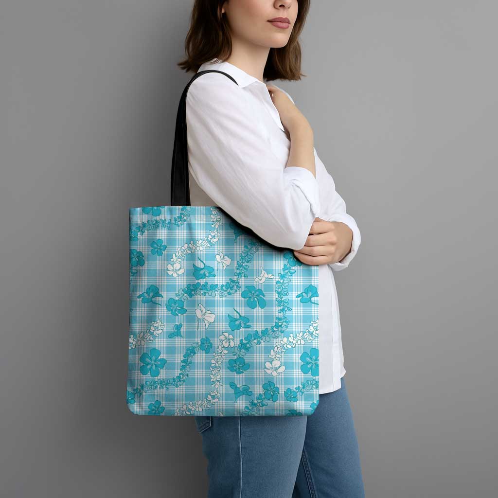 Polu Aloha Hawaii Tote Bag Plumeria Lei With Palaka Motif LT14 - Polynesian Pride