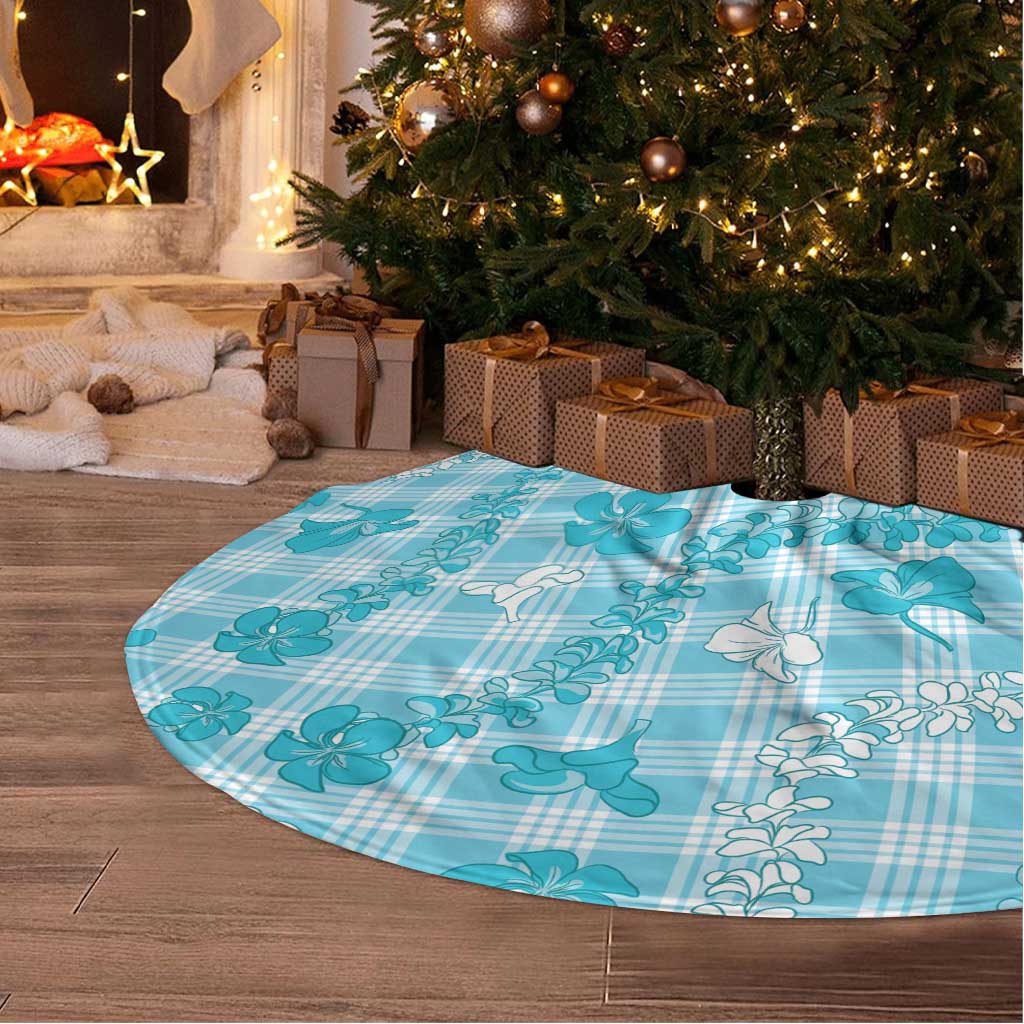 Polu Aloha Hawaii Tree Skirt Plumeria Lei With Palaka Motif - Polynesian Pride