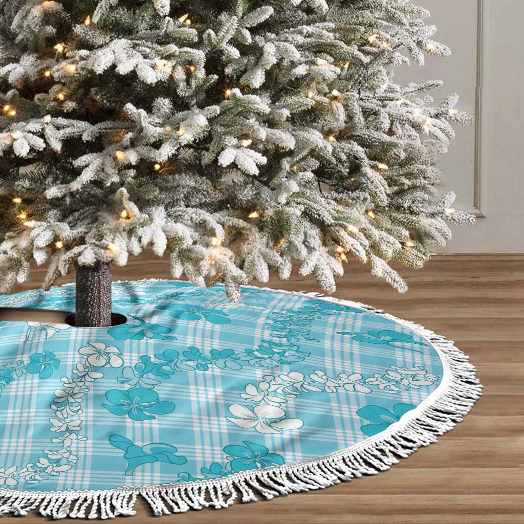 Polu Aloha Hawaii Tree Skirt Plumeria Lei With Palaka Motif - Polynesian Pride