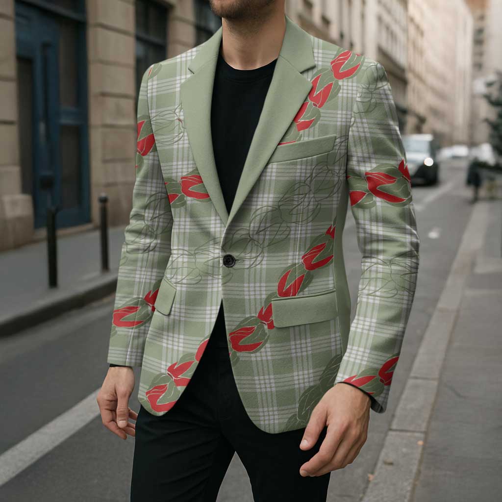 Omaomao Aloha Hawaii Blazer Rosebud Lei With Palaka Motif - Polynesian Pride