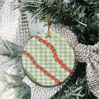 Omaomao Aloha Hawaii Ceramic Ornament Rosebud Lei With Palaka Motif - Polynesian Pride