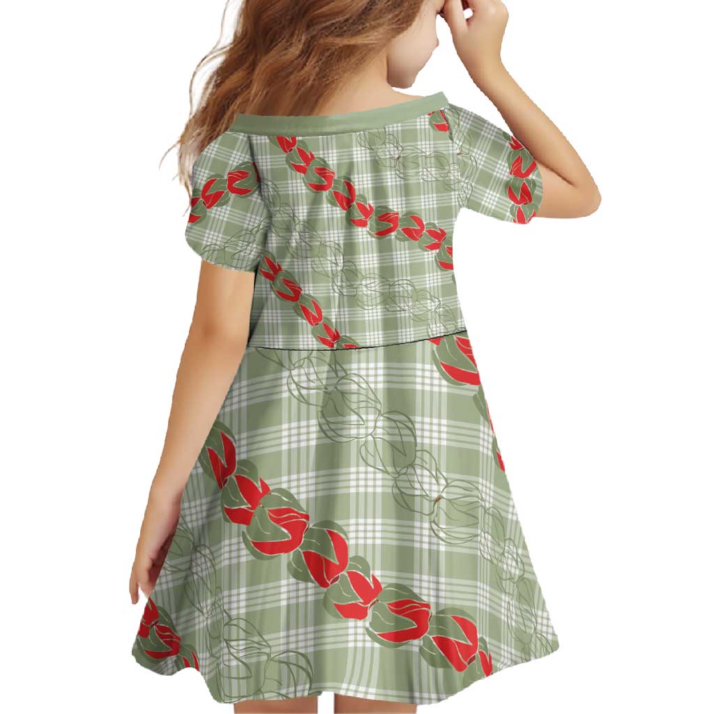 Omaomao Aloha Hawaii Family Matching Mermaid Dress and Hawaiian Shirt Rosebud Lei With Palaka Motif LT14 - Polynesian Pride