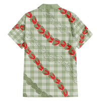 Omaomao Aloha Hawaii Family Matching Off Shoulder Maxi Dress and Hawaiian Shirt Rosebud Lei With Palaka Motif LT14 - Polynesian Pride