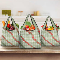 Omaomao Aloha Hawaii Grocery Bag Rosebud Lei With Palaka Motif - Polynesian Pride
