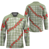 Omaomao Aloha Hawaii Hockey Jersey Rosebud Lei With Palaka Motif - Polynesian Pride