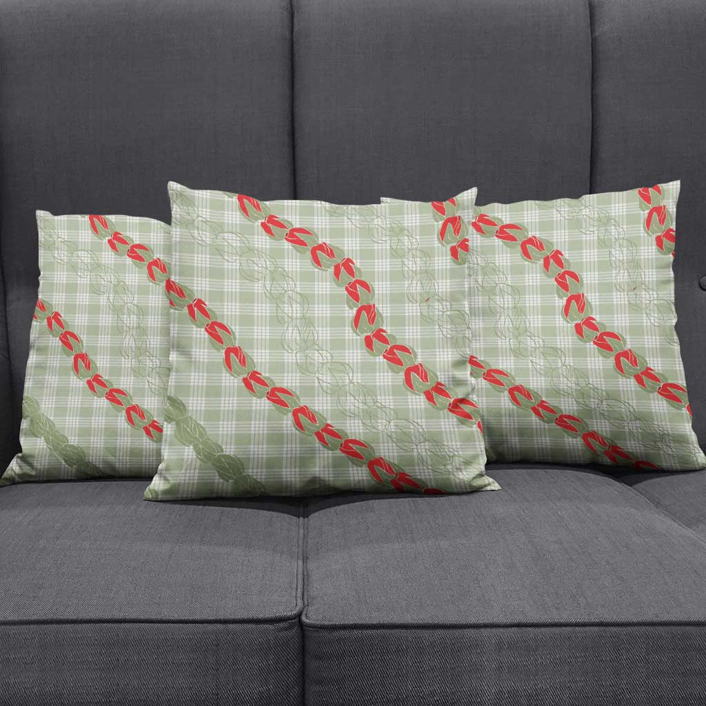 Omaomao Aloha Hawaii Pillow Cover Rosebud Lei With Palaka Motif - Polynesian Pride