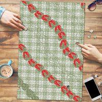 Omaomao Aloha Hawaii Puzzle Rosebud Lei With Palaka Motif LT14 Green - Polynesian Pride