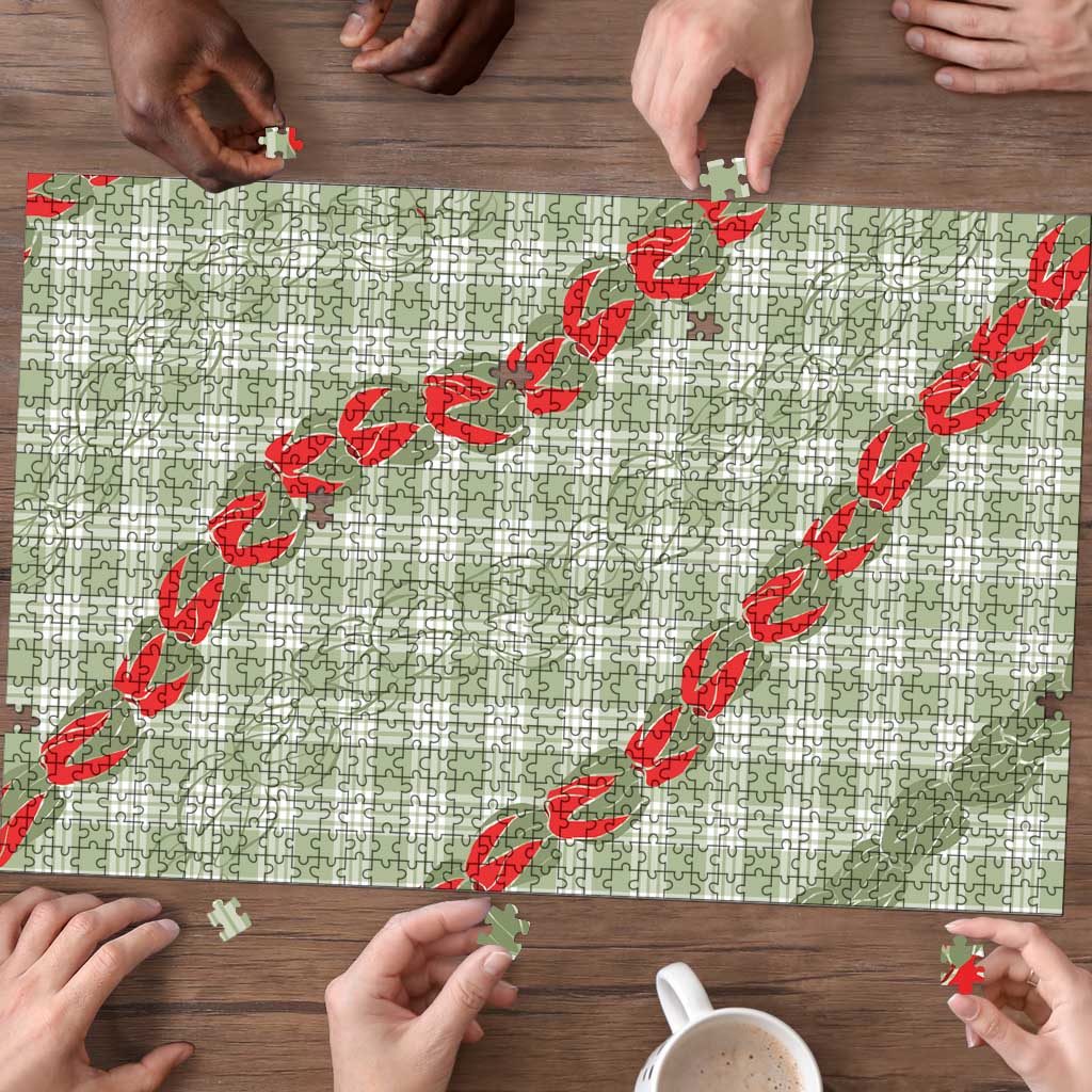 Omaomao Aloha Hawaii Puzzle Rosebud Lei With Palaka Motif LT14 - Polynesian Pride