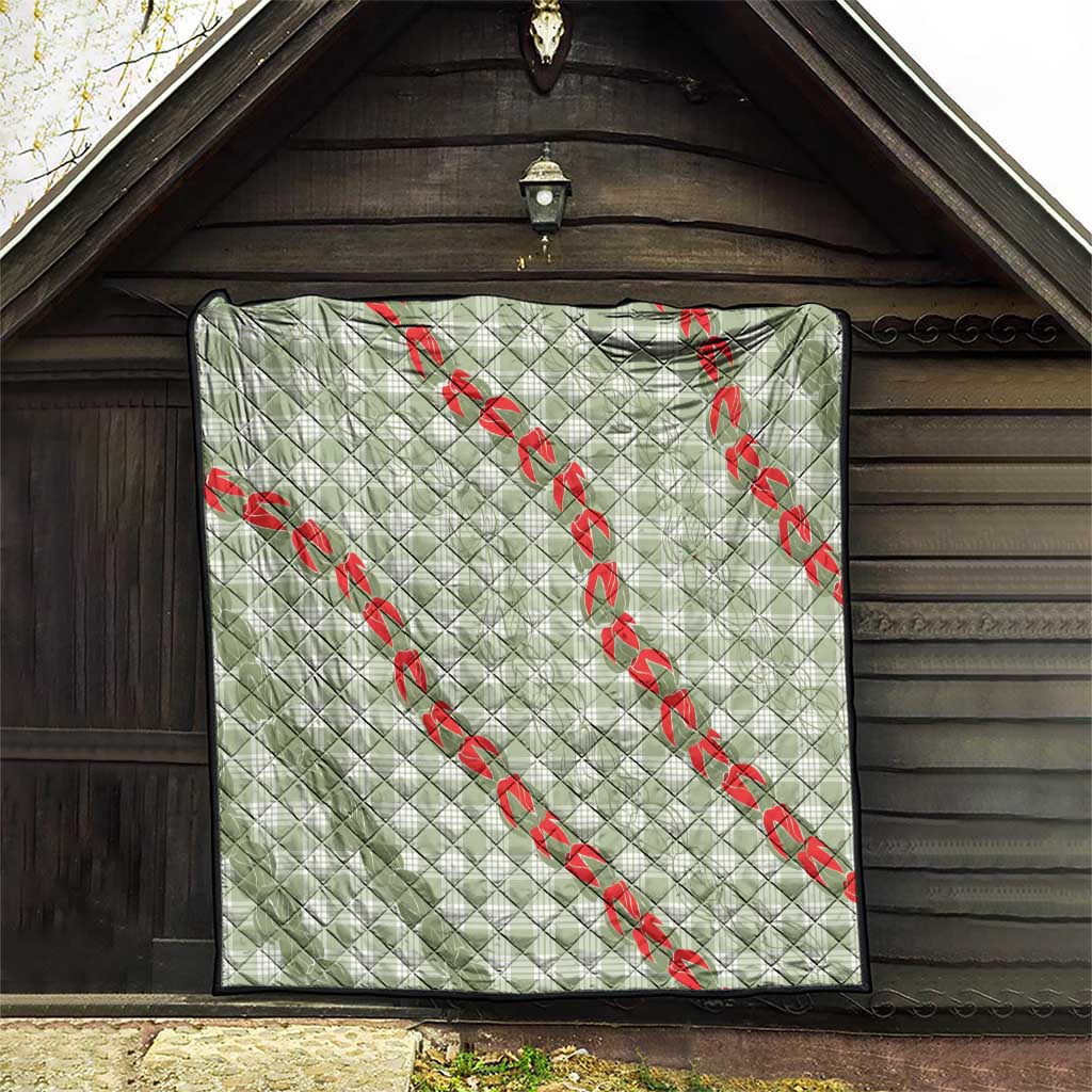 Omaomao Aloha Hawaii Quilt Rosebud Lei With Palaka Motif - Polynesian Pride