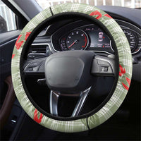 Omaomao Aloha Hawaii Steering Wheel Cover Rosebud Lei With Palaka Motif - Polynesian Pride