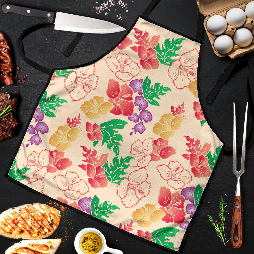 Colorful Aloha Hawaii Hibiscus Orchid Seamless Apron