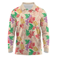 Colorful Aloha Hawaii Hibiscus Orchid Seamless Long Sleeve Polo Shirt LT14 Colorful - Polynesian Pride