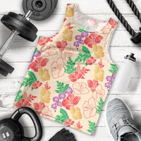 Colorful Aloha Hawaii Hibiscus Orchid Seamless Men Tank Top