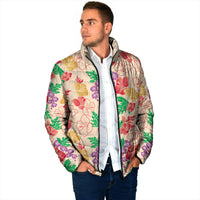 Colorful Aloha Hawaii Hibiscus Orchid Seamless Padded Jacket