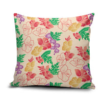 Colorful Aloha Hawaii Hibiscus Orchid Seamless Pillow Cover