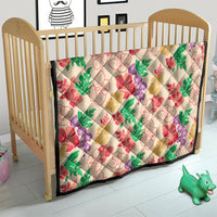 Colorful Aloha Hawaii Hibiscus Orchid Seamless Quilt