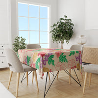 Colorful Aloha Hawaii Hibiscus Orchid Seamless Tablecloth