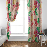 Colorful Aloha Hawaii Hibiscus Orchid Seamless Window Curtain