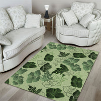 Vesuvian Green Aloha Hawaii Hibiscus Orchid Seamless Area Rug