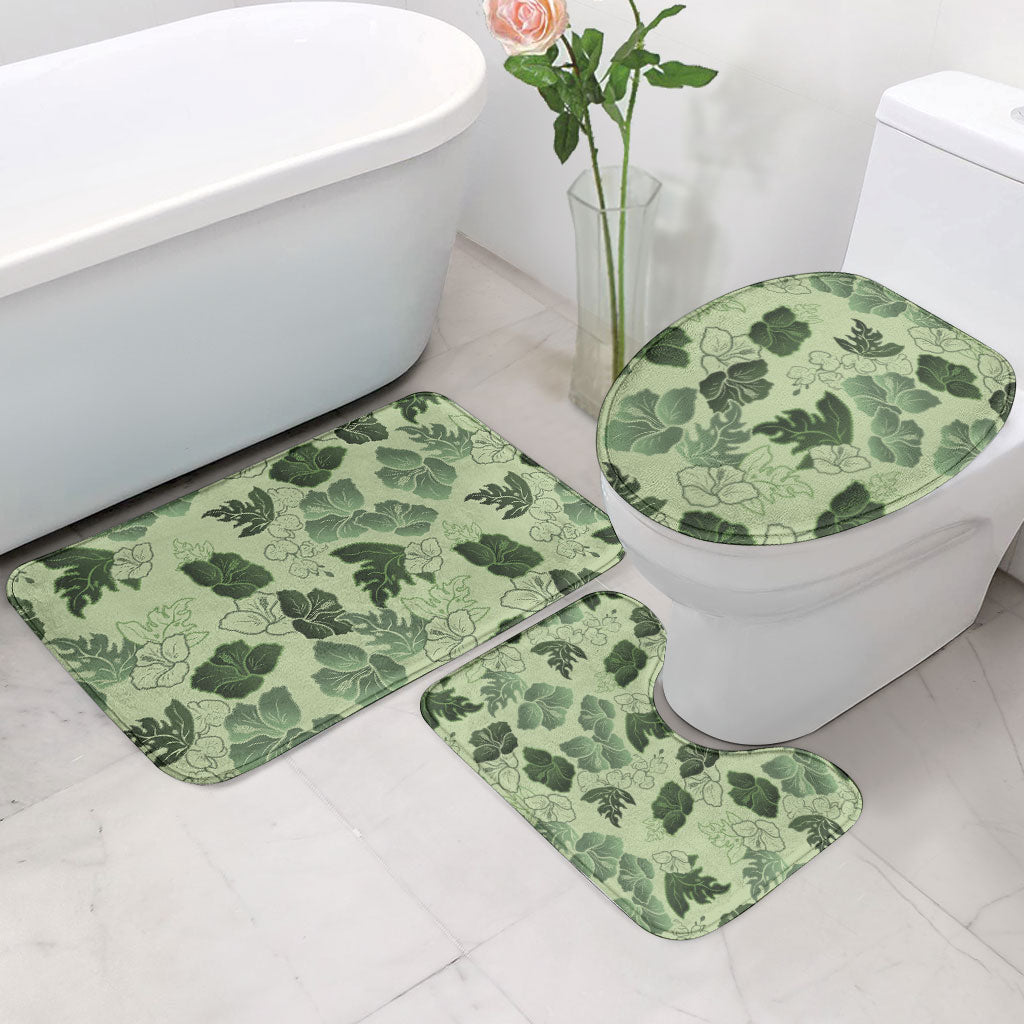 Vesuvian Green Aloha Hawaii Hibiscus Orchid Seamless Bathroom Set