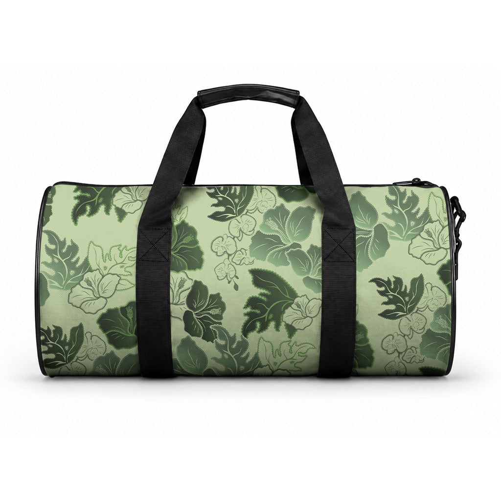 Vesuvian Green Aloha Hawaii Hibiscus Orchid Seamless Duffle Bag LT14 One size Green - Polynesian Pride