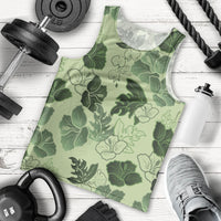 Vesuvian Green Aloha Hawaii Hibiscus Orchid Seamless Men Tank Top